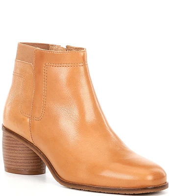 Brioso Amos Leather Block Heel Booties