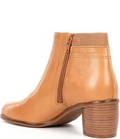 Brioso Amos Leather Block Heel Booties