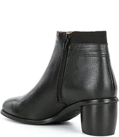 Brioso Amos Leather Block Heel Booties