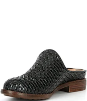 Brioso Fern Leather Woven Mules