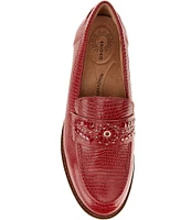 Brioso Frisco Lizard Embossed Leather Loafers