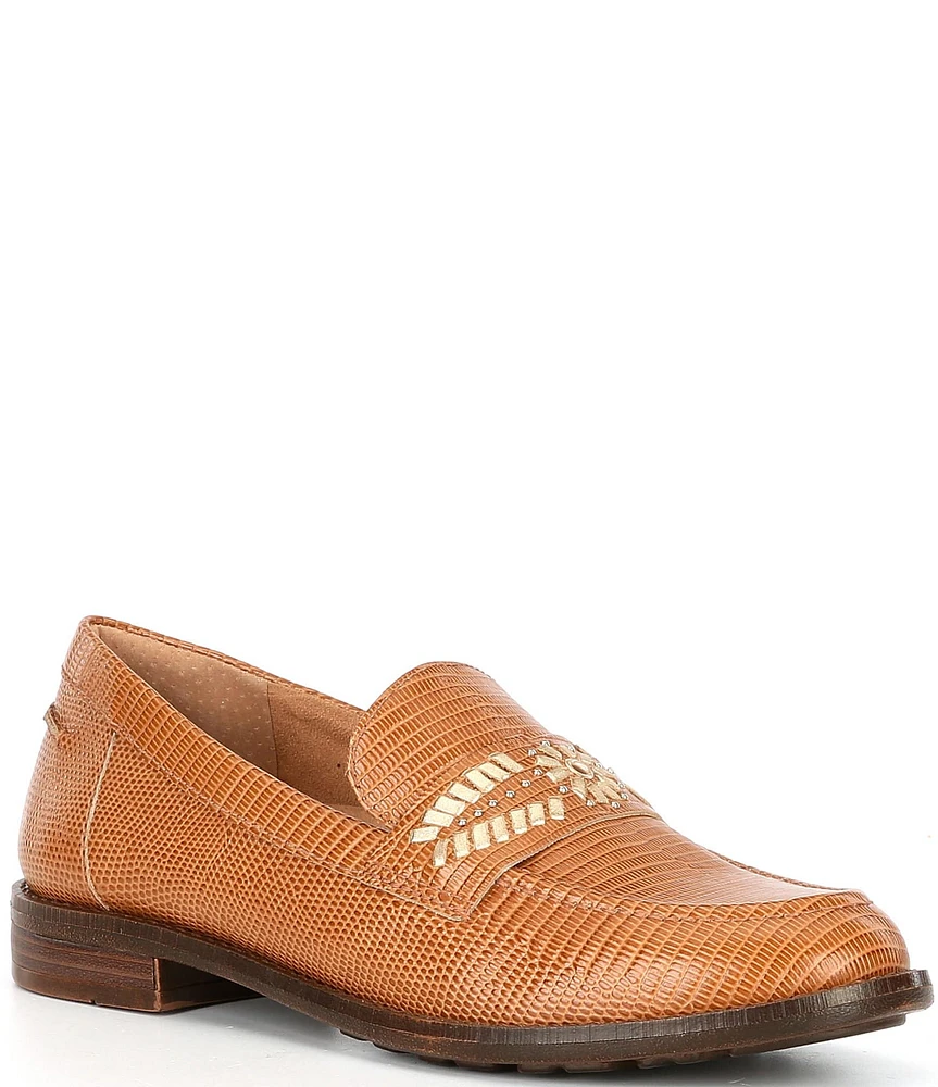 Brioso Frisco Lizard Embossed Leather Loafers