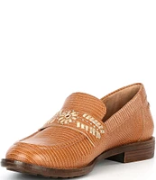 Brioso Frisco Lizard Embossed Leather Loafers