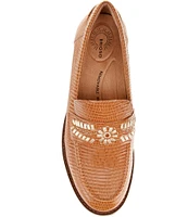 Brioso Frisco Lizard Embossed Leather Loafers