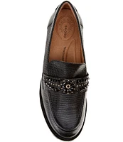 Brioso Frisco Lizard Embossed Leather Loafers