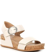 Brioso Huntley Leather Strap Cork Wedge Sandals