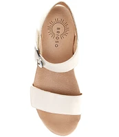 Brioso Huntley Leather Strap Cork Wedge Sandals