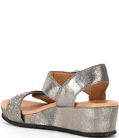 Brioso Huntley Three Metallic Covered Wedge Sandals