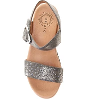 Brioso Huntley Three Metallic Covered Wedge Sandals