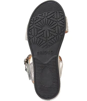 Brioso Huntley Three Metallic Covered Wedge Sandals