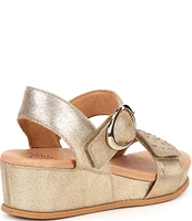 Brioso Huntley Three Metallic Covered Wedge Sandals