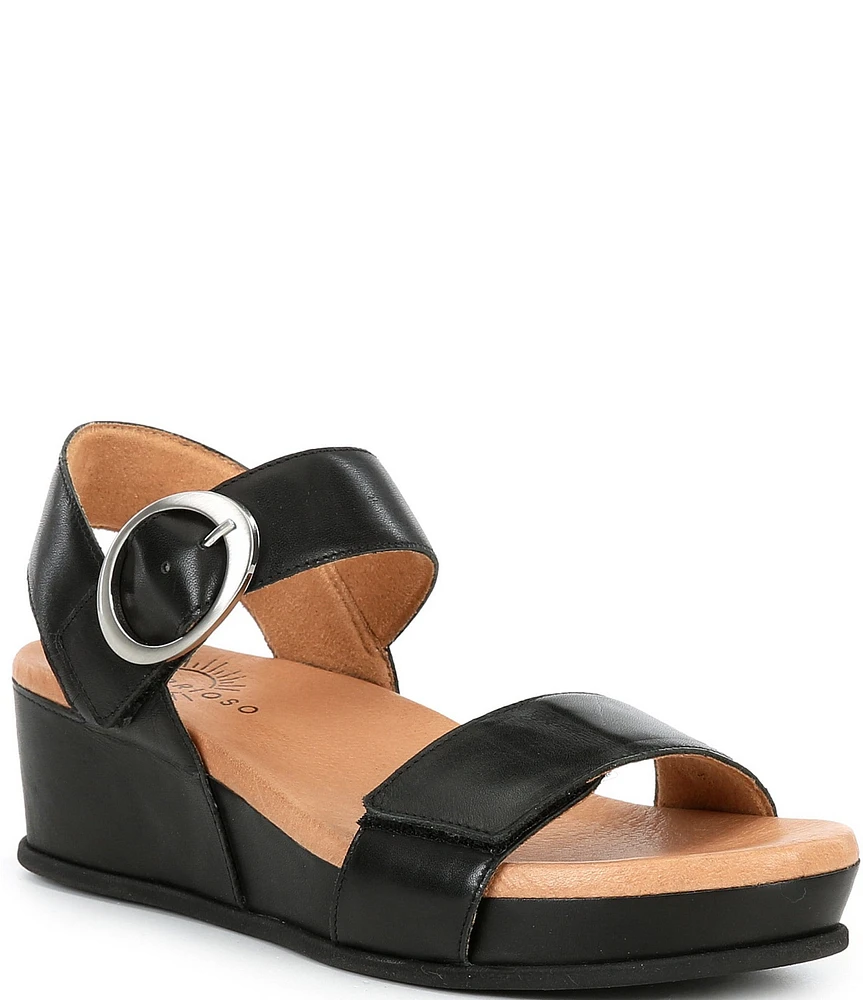 Brioso Huntley Two Leather Covered Wedge Sandals