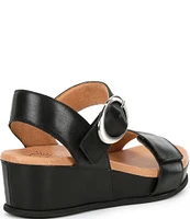 Brioso Huntley Two Leather Covered Wedge Sandals