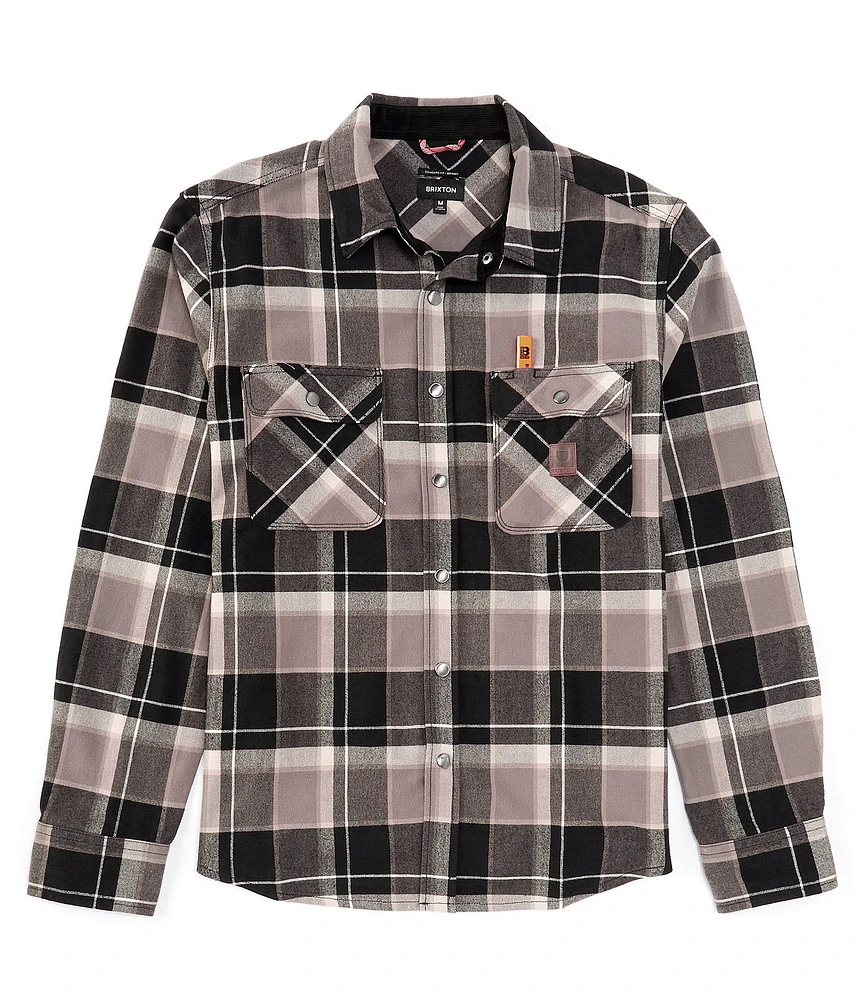 Brixton Bowery Long Sleeve Wide Plaid Flannel Shirt