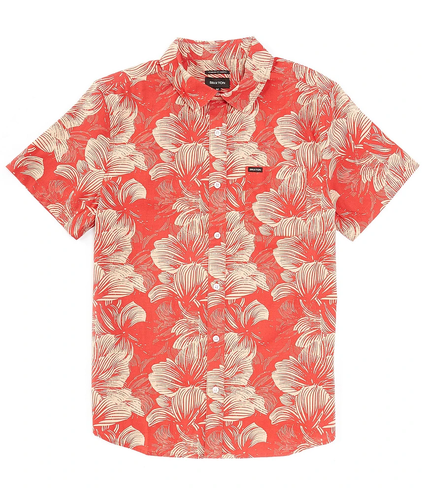 Brixton Charter Floral Print Short Sleeve Woven Shirt