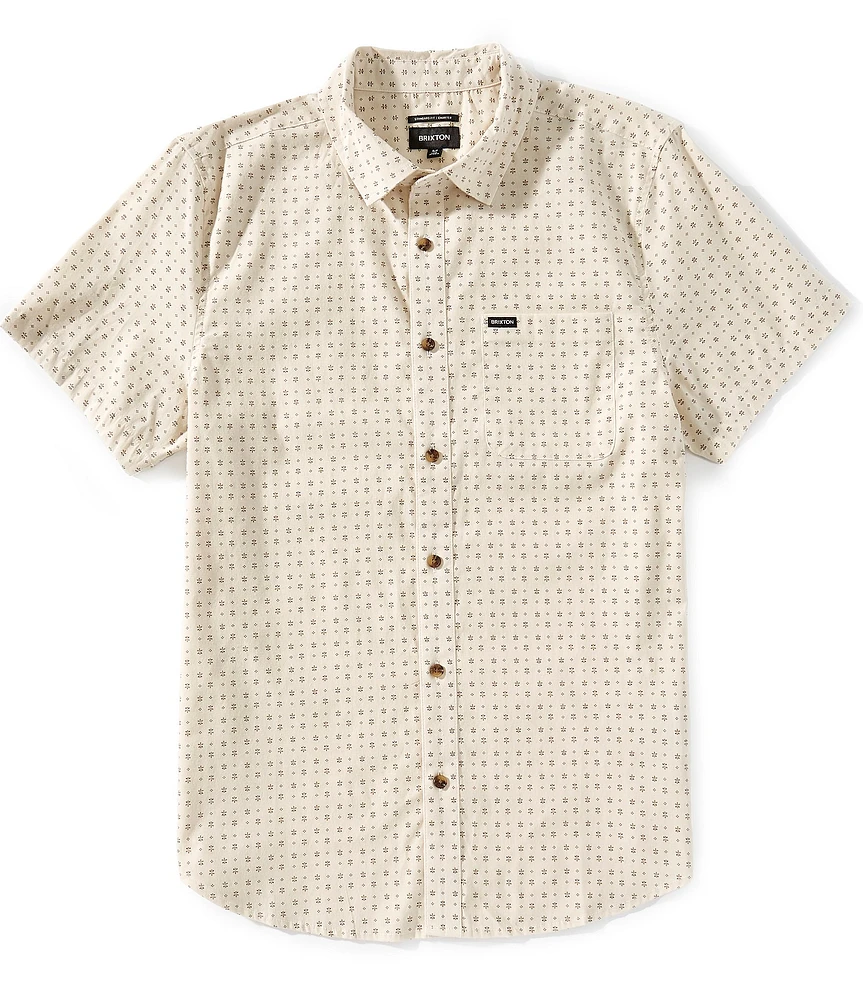 Brixton Charter Micro Floral Print Short Sleeve Woven Shirt