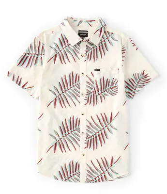 Brixton Charter Palm Print Short Sleeve Woven Shirt