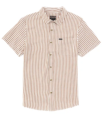 Brixton Charter Stripe Print Short Sleeve Button Down Shirt