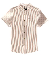 Brixton Charter Stripe Print Short Sleeve Button Down Shirt