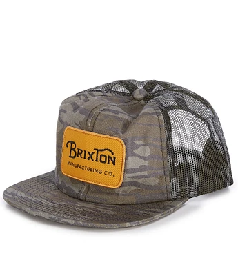 Brixton Grade Camo Print Front Logo Patch Trucker Hat