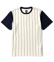 Brixton Short Sleeve 20th Detroit Pin Stripe Henley T-Shirt