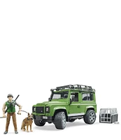 Bruder Land Rover Defender Station Wagon With Forester And Dog