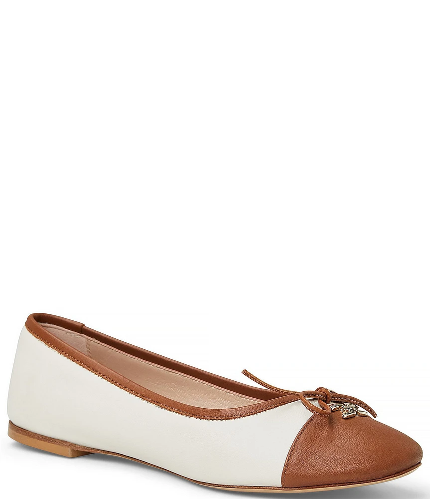 Bruno Magli Donatella Leather Bow Flats