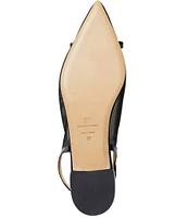 Bruno Magli Fiona Crinkle Patent Leather Kitten Heel Sling Back Pumps