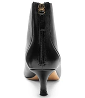 Bruno Magli Francesca Leather Kitten Heel Ankle Booties