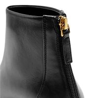 Bruno Magli Francesca Leather Kitten Heel Ankle Booties