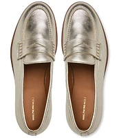 Bruno Magli Lixia Metallic Leather Penny Loafers