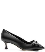 Bruno Magli Nadia Leather Kitten Heel Bow Pumps