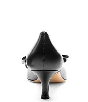 Bruno Magli Nadia Leather Kitten Heel Bow Pumps