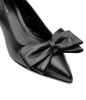 Bruno Magli Nadia Leather Kitten Heel Bow Pumps