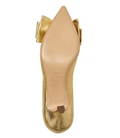 Bruno Magli Nadia Metallic Leather Kitten Heel Bow Pumps