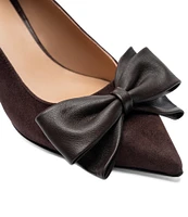 Bruno Magli Nadia Suede Kitten Heel Bow Pumps