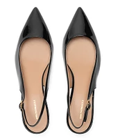 Bruno Magli Palerma Patent Leather Kitten Heel Sling Pumps