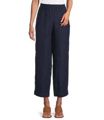 Bryn Walker Akna Light Linen Elastic Waist Straight Leg Pants