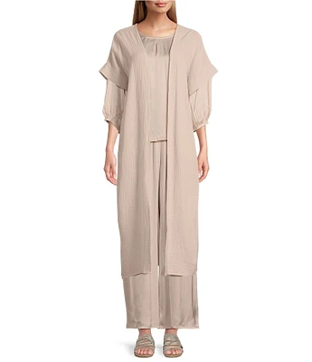 Bryn Walker Anju Cotton Gauze Open Front Short Sleeve Cardigan