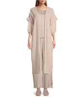Bryn Walker Anju Cotton Gauze Open Front Short Sleeve Cardigan
