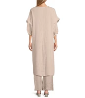 Bryn Walker Anju Cotton Gauze Open Front Short Sleeve Cardigan