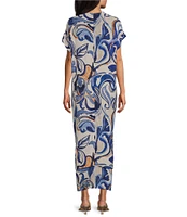 Bryn Walker Anju Printed Open Front Short Sleeve Cardigan