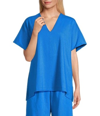 Bryn Walker Baxter Cotton Jersey V-Neck Short Sleeve Shirt