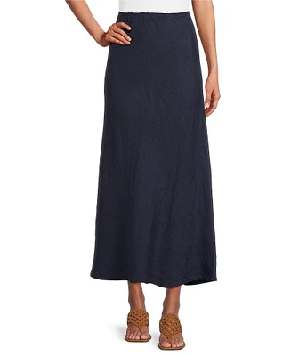 Bryn Walker Bias Light Linen A-Line Pull-On Long Skirt