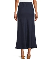 Bryn Walker Bias Light Linen A-Line Pull-On Long Skirt