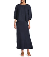 Bryn Walker Bias Light Linen A-Line Pull-On Long Skirt