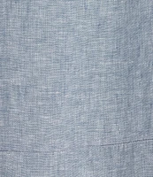 Bryn Walker Britta Cross-Dyed Linen Round Neck Short Sleeve Dress