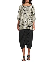 Bryn Walker Cleo Memory Crunch Flat Front Ruched Skirt