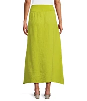 Bryn Walker Cotton Gauze Wide Waistband A-Line Pull-On Skirt
