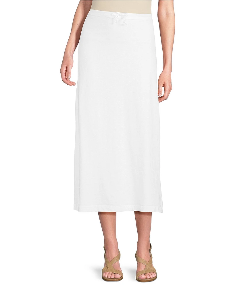 Bryn Walker Cotton Jersey Drawstring Elastic Waist A-Line Skirt